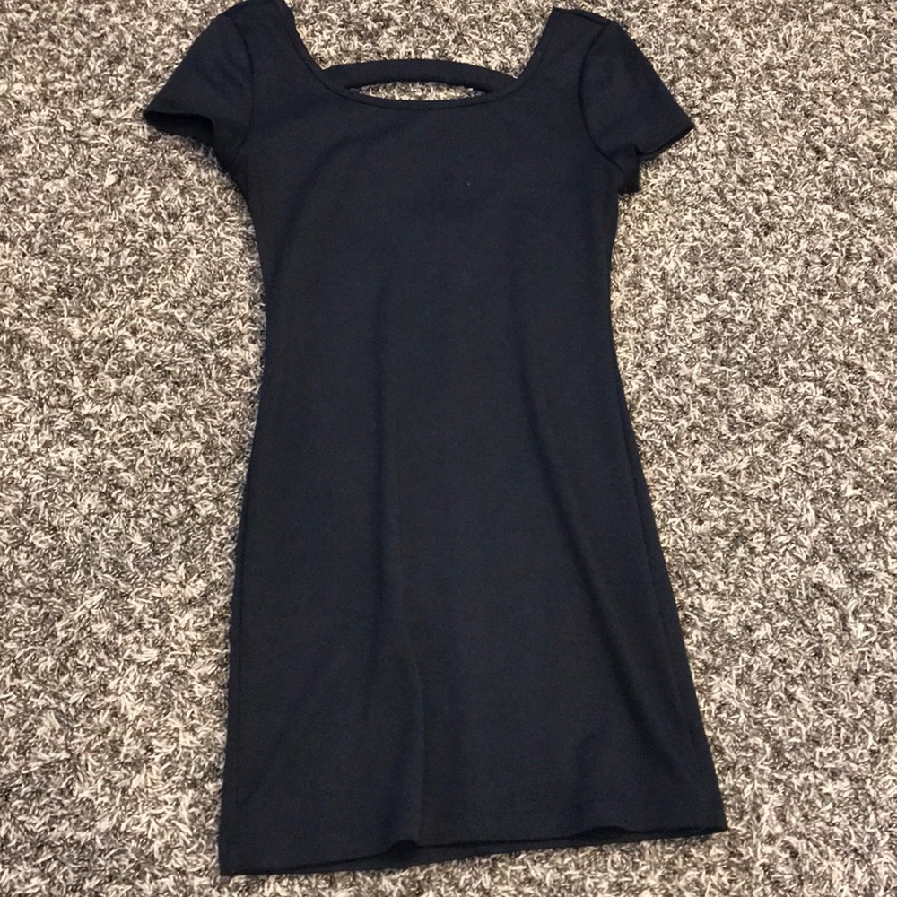 Black short cut out dress